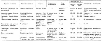 Таблица 11. Некоторые оригинальные рыбы